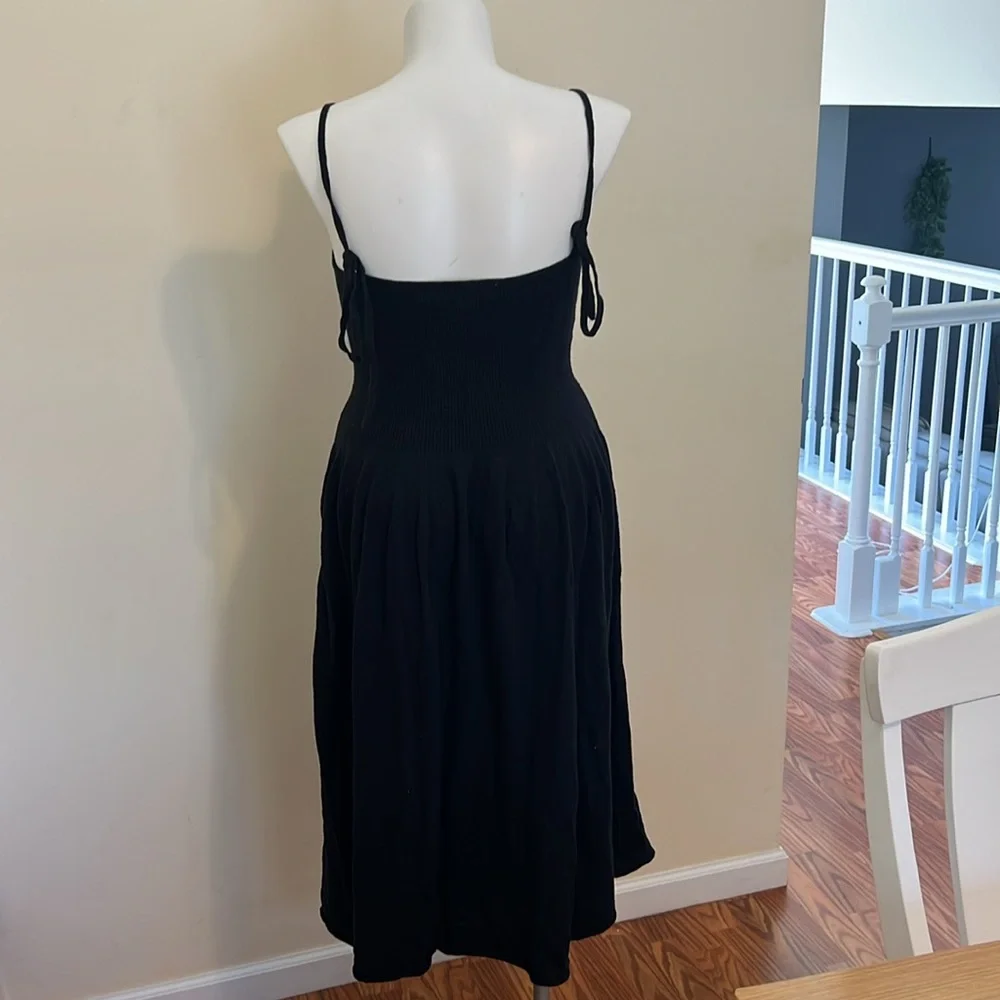 Free people Black sweater Spaghetti Strap Midi Dress size XL NWOT